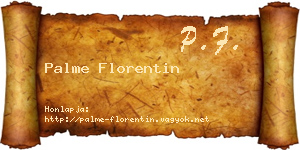 Palme Florentin névjegykártya